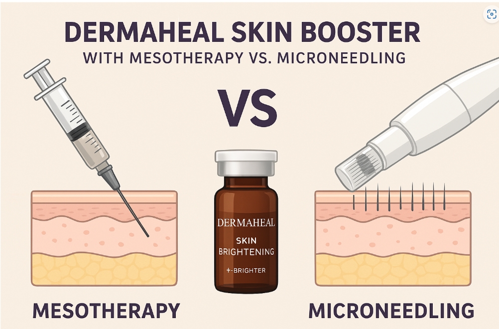 dermaheal skin booster with mesotherapy vs. microneedling
